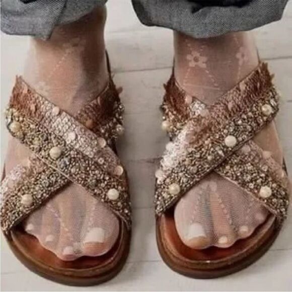 Free People Moon Child Embellished Sandals US 10 - Picture 7 of 8